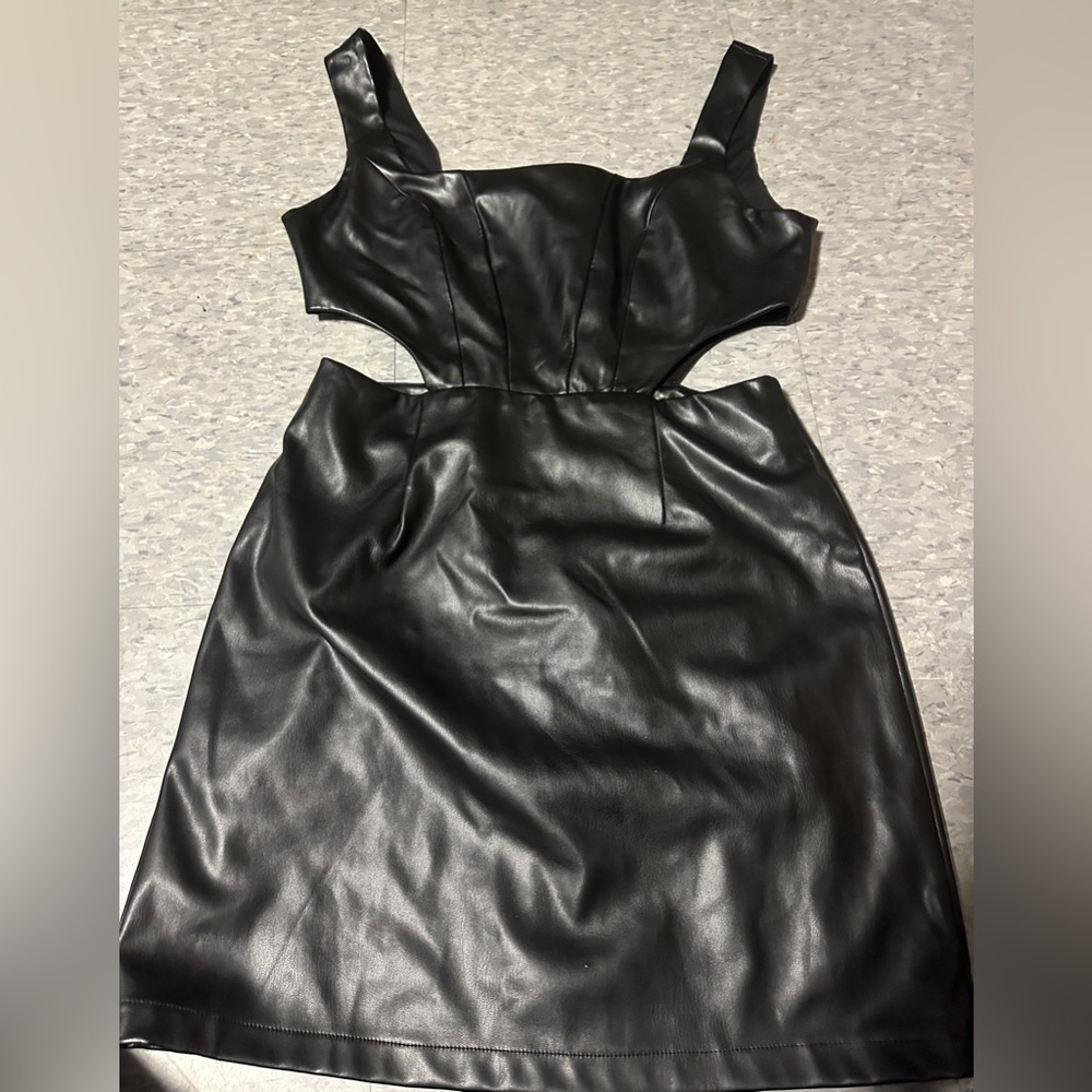 Forever 21 Black Faux Leather Mini Dress